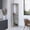 Grey, variant on White 75" Corner Bar Cabinet with Glass Doors and Shelving / Present Liquor for Guests