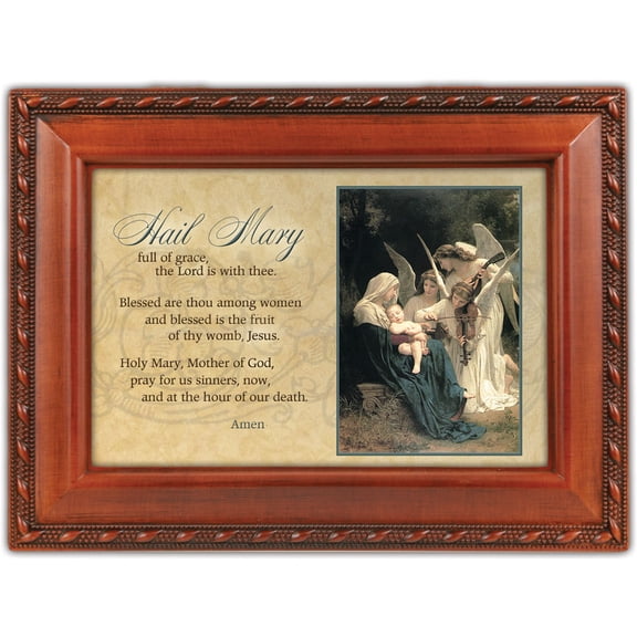 Cottage Garden Hail Mary Woodgrain Music Box / Jewelry Box Plays Ave Maria
