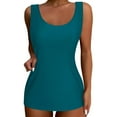 thumbnail image 2 of TTUHYWXI 3 Piece Tankini Swimsuits for Women Tummy Control Bathing Suits Swim Tank Top with Bra Boy Shorts Teen Swimwear (Dark Green, 3XL), 2 of 4
