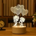 thumbnail image 6 of QWZNDZGR 3D Night Lamp Desktop Night Light Boys and Girls Holiday Valentine's Day Gift Wedding Decorative Bedroom Bedside Table Lamp, 6 of 6