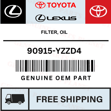 OEM GENUINE TOYOTA & LEXUS FILTER, OIL - 90915-YZZD4