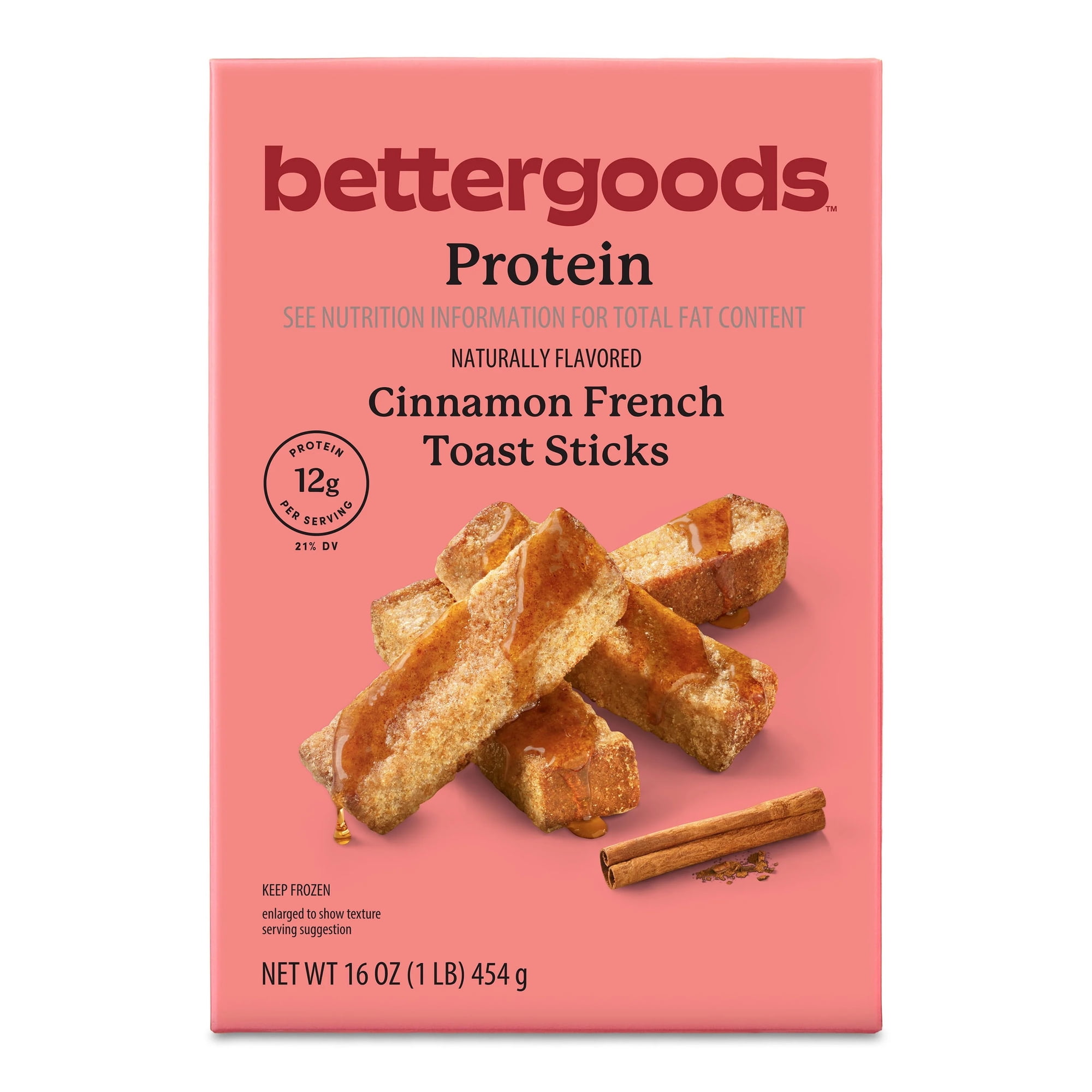 bettergoods High Protein Cinnamon French Toast Sticks, 16 oz Box (Frozen)