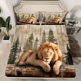 thumbnail image 2 of Castle Fairy Lion Wildlife Full Size Sheets for Boys Girls,Vintage Cabin Lodge Bed Sheets, 2 of 7