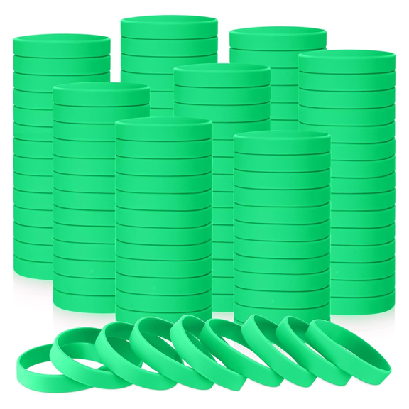 100Pcs Blank Elastic Solid Color Silicone Wristbands Stretch for Men Women Teens Gifts Students Sports Supplies,C