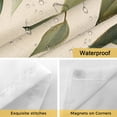 thumbnail image 5 of No Hook Shower Curtain with Snap in Liner, Spring Green Leaves on Vintage Linen Waterproof Fabric Bathroom Curtain Mesh Top Window, Watercolor Botanical Shower Curtains 72x72in, 5 of 9