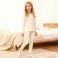 thumbnail image 2 of Byoo Toddler Girl's Solid Leggings Lightweight Elastic Waist High Rise Tights Trousers Kids Soft Daily Pull-On Tights Pants,Beige, 2 of 6