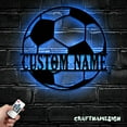 thumbnail image 3 of Craftnamesign Custom Soccer Ball Metal Wall Art LED Light, Personalized Football Player Lover Sign, 3 of 5