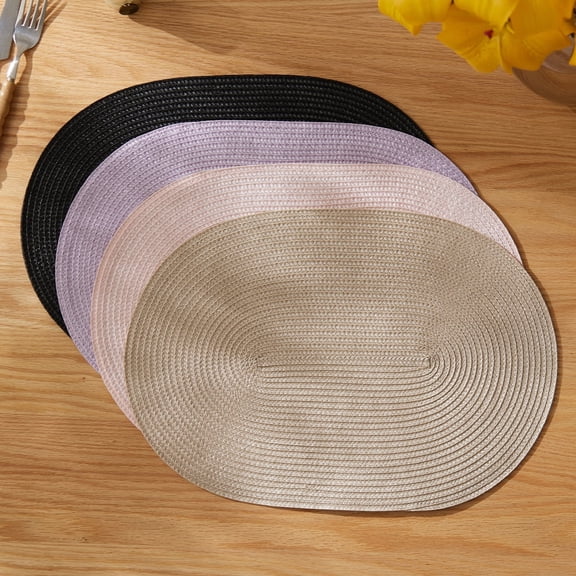 Placemats Set of 4 for Dining Table Washable Woven Non-Slip 18x12 inches Placemat Heat-Resistant Durable Table Mats for Dining Table Easy to Clean(Purple)