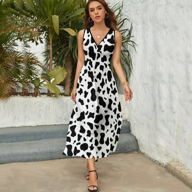 cow print prom dress White & Brown Multi Trim Sequin Queen of Sparkles Daring cut Lillian Cow Print One