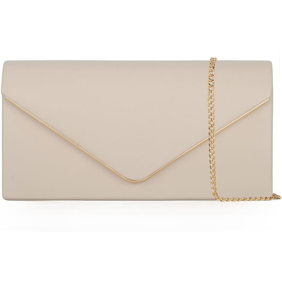 Bolso de mano Nodeber de piel vegana con tapa, color beige