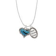 thumbnail image 2 of Delight Jewelry Silvertone Hot Blue Tiger Print Heart Best Mom Ever Charm Necklace, 2 of 4