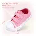 thumbnail image 3 of EUXTERPA Girls Pink Glitter Shoes Kids Casual Walking Sneakers with Hook and Loop Toddler Size 9, 3 of 8