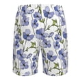 thumbnail image 6 of Kdxio Blue Flax Flowers Pattern Mens Casual Shorts - Drawstring Summer Beach Sports Shorts for Men, 6 of 9