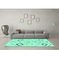 thumbnail image 3 of Ahgly Company Indoor Round Solid Turquoise Blue Modern Area Rugs, 3' Round, 3 of 4
