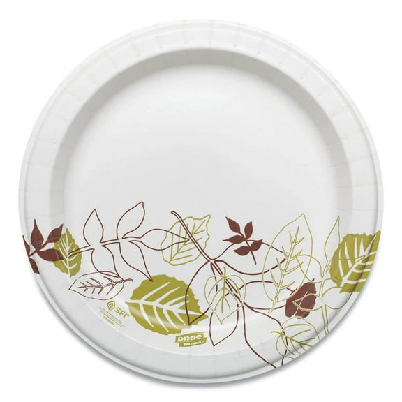 Pathways 8.5 in. Green/Burgundy Soak Proof Shield Heavyweight Disposable Paper Plates, WiseSize (500-Carton)