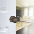 thumbnail image 4 of Schlage Residential F10 ORB 605 Orbit Knob Passage Lock with 16080 Latch and 10027 Strike Bright Brass Finish, 4 of 4
