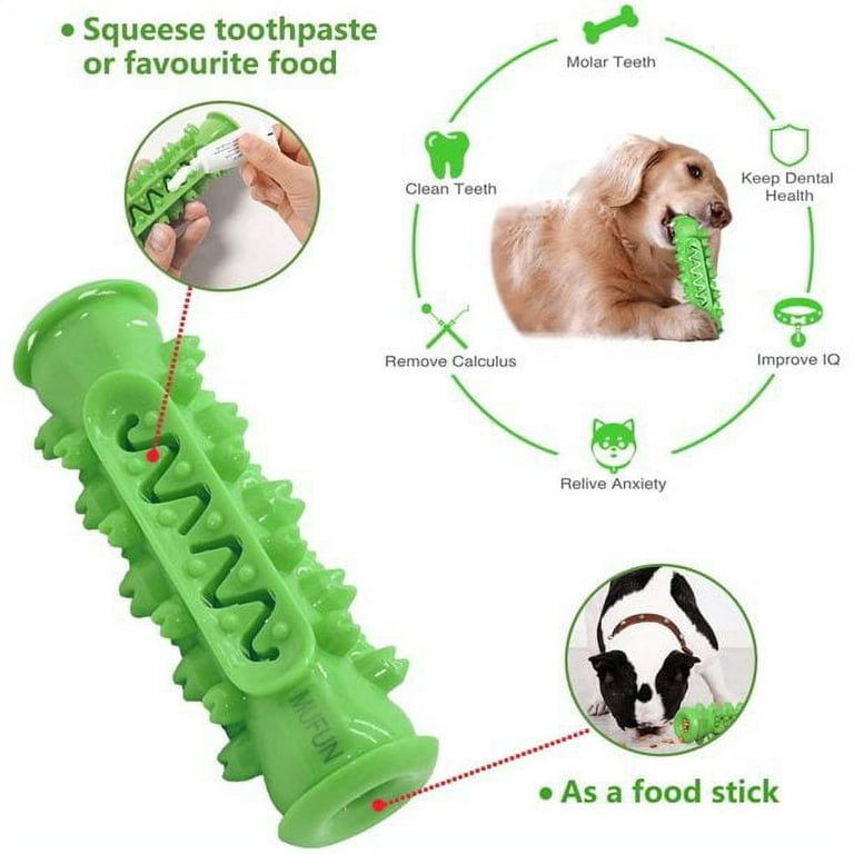 Puppy Toothbrush Dog Chew Toy,Interactive Dog Stick Bone Teething