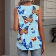 thumbnail image 3 of LWavelet Women's Asymmetrical Button Detail Sleeveless Blouse – Linen Blend Casual Work Top Army Green M, 3 of 6