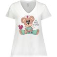 thumbnail image 3 of Inktastic CNA an Angel in Scrubs Teddy Bear Women's Plus Size V-Neck T-Shirt, 3 of 5