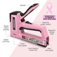 thumbnail image 3 of WORKPRO 6-in-1 Manual Staple Gun Kit, Pink Hand Brad Nailer with 4000pcs Staples, Portable Stapler for Upholstery, Crafts, Light Material R, 3 of 8