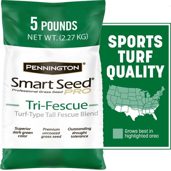 Pennington Smart Seed Pro Grass Seed Tri-Fescue Grass Blend, 5 lb., 1 Pack, New