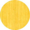 thumbnail image 1 of Ahgly Company Machine Washable Indoor Round Solid Yellow Modern Area Rugs, 8' Round, 1 of 4