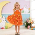 thumbnail image 3 of Easter Dress for Girls Bunny Applique Tutu Party Gown With Flutter Sleeves and Carrot Girls Dresses for Spring Holiday Birthday Party Celebration, 3 of 10