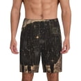 thumbnail image 1 of Balery Starry Night Black Sheep Pantalones cortos de pijama de punto de algodón para hombre con cinturilla y bolsillos-XX-Large, 1 of 6