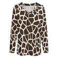 thumbnail image 4 of LYWC Wild Giraffe Spots - 1268 Long Sleeve Shirts For Women Oversized Tshirts Tops Tees Fall T-Shirts V Neck, 4 of 7