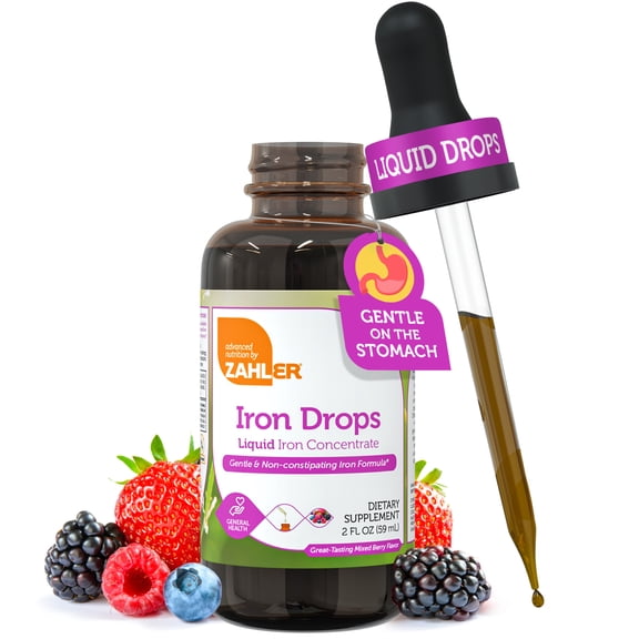 Zahler Iron Drops, Great-Tasting Mixed Berry, 2 fl oz (59 ml)