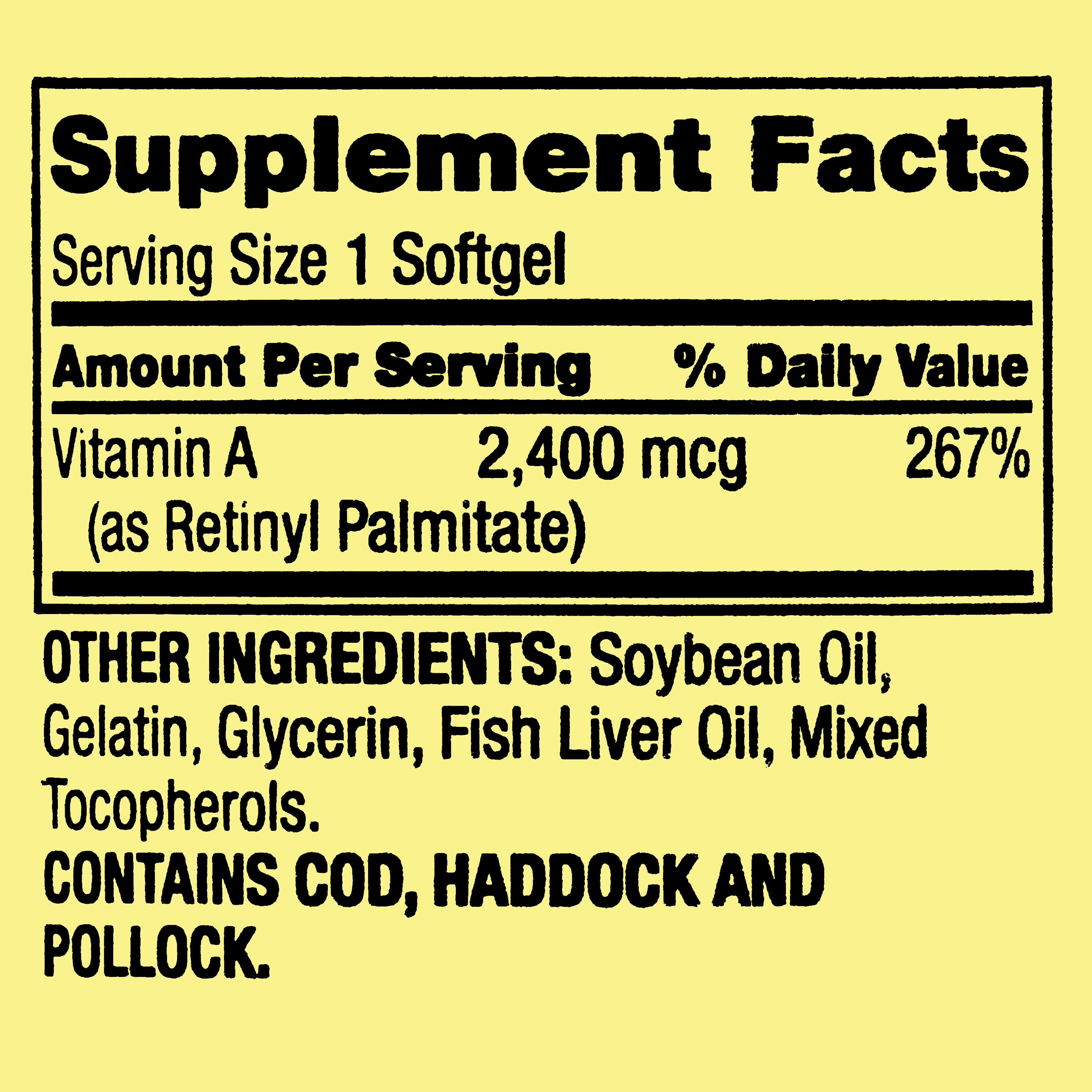 Spring Valley Vitamin A Softgels, 2400 mcg, 250 Count - image 2 of 11