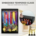 thumbnail image 2 of Medal Hanger Display Case, Dust-Proof 22"x15" Wall Mount medal holder with 3 Hanging Rods & Trophy Shelf, Holds 60+ Medals, HD Tempered Glass, Solid Wood, for gymanstics,race,soccer,swim$$, 2 of 7