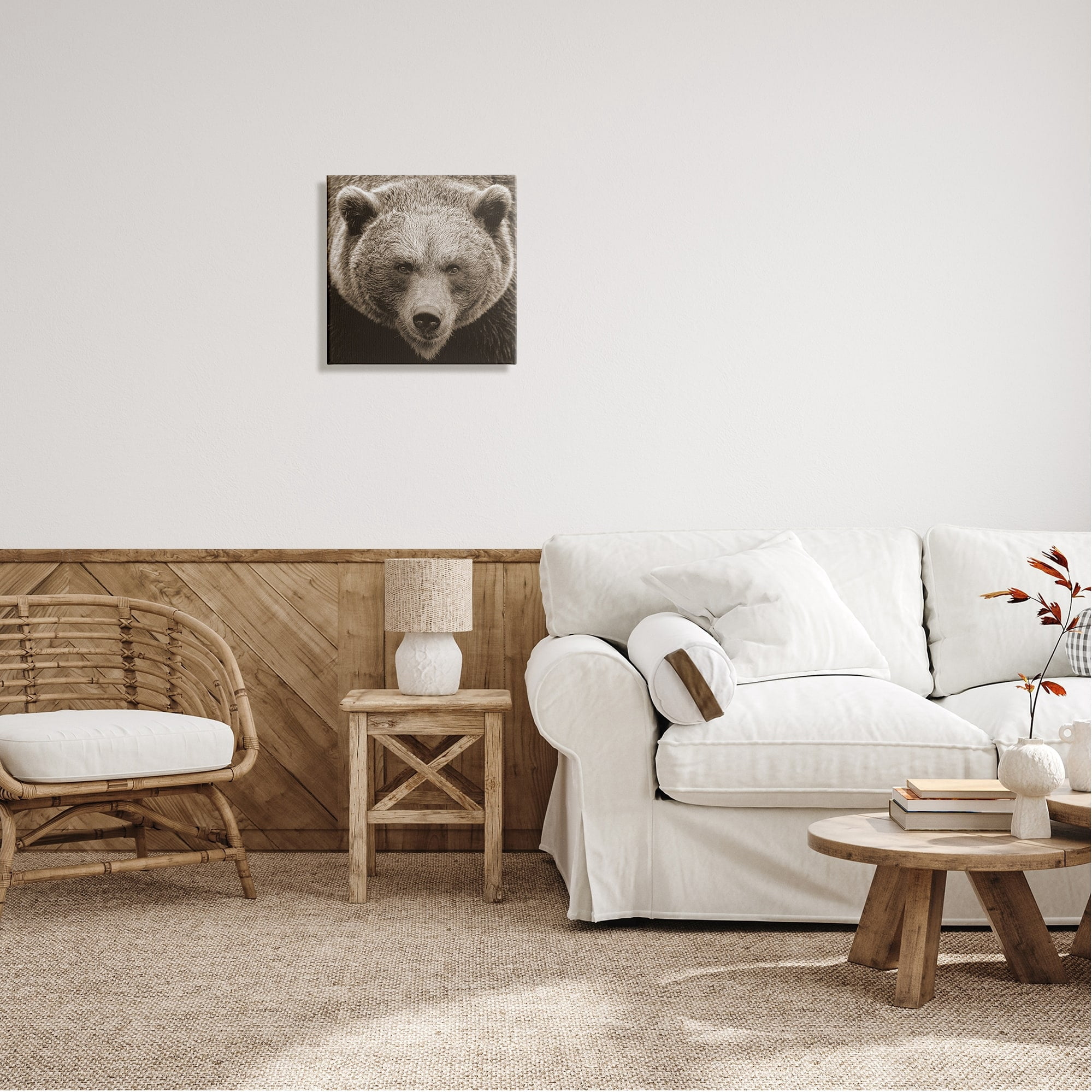 Stupell Industries Brown Bear Wildlife Portrait Animals & Insects Photography Gallery Wrapped Canvas Print Wall Art
