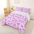 thumbnail image 2 of Manfei Cute Bowtie Loves King Size Comforter Sets,Pink Dreamy Bowknot Comforters King Size,Colorful Stars Reversible,3-Piece,1 Comforter and 2 Pillowcases, 2 of 7