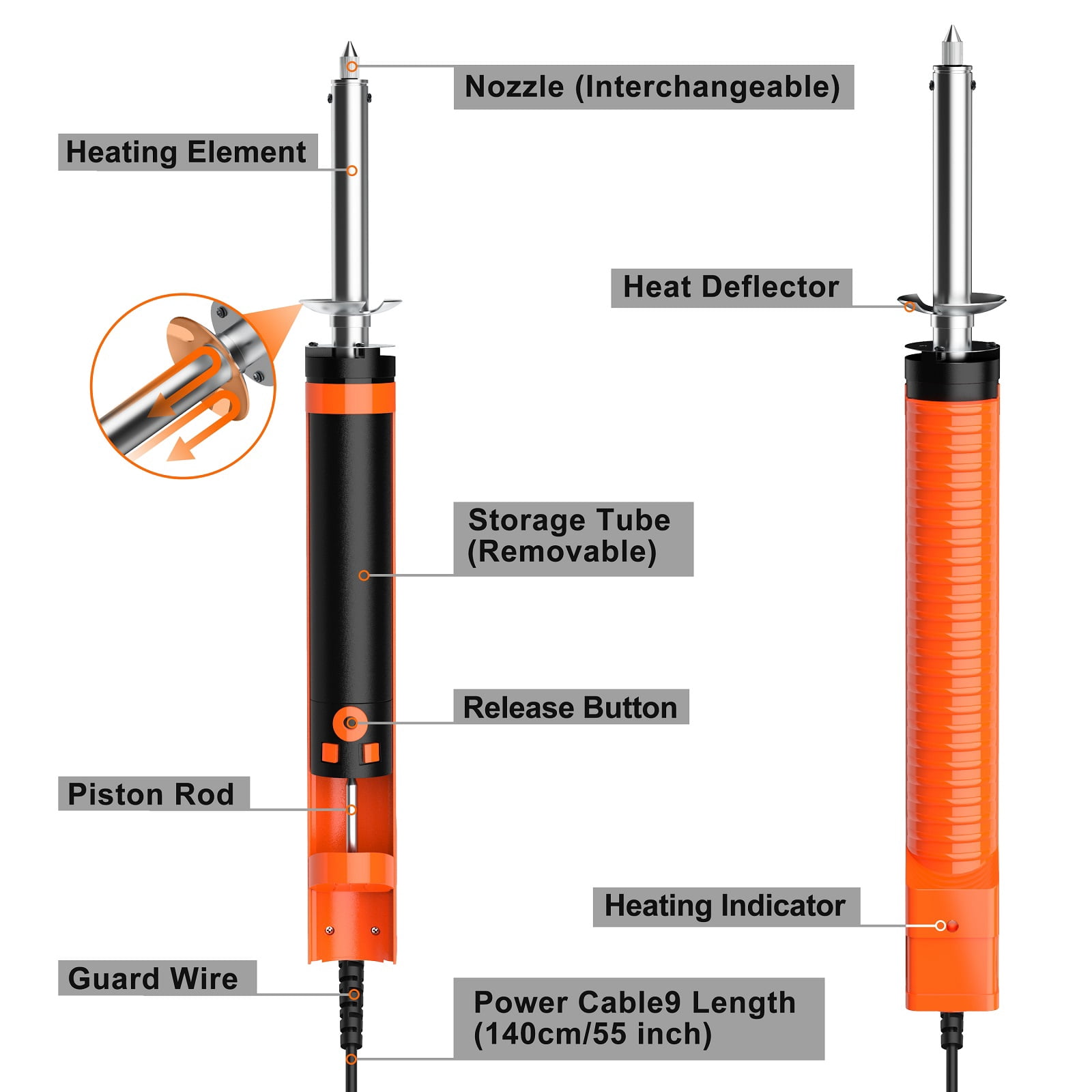 Cheyuez  30-Watt Soldering Iron Kit with Soldering Pump,Cleaning Needle,Soldering Suction Tip