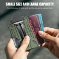 thumbnail image 3 of Wallet For Men - Slim Aluminum Metal Money Clip with 1 Clear window ID Badge Holder, RFID Blocking, Holds up 15 Cards with Cash Clip. Ultra-Thin Minimalist Wallet, Army green, 3 of 11