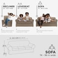 thumbnail image 6 of Zenna Home Simply Fit 4-Piece Steps Stretch Sofa Slipcover, Mocha, 6 of 6