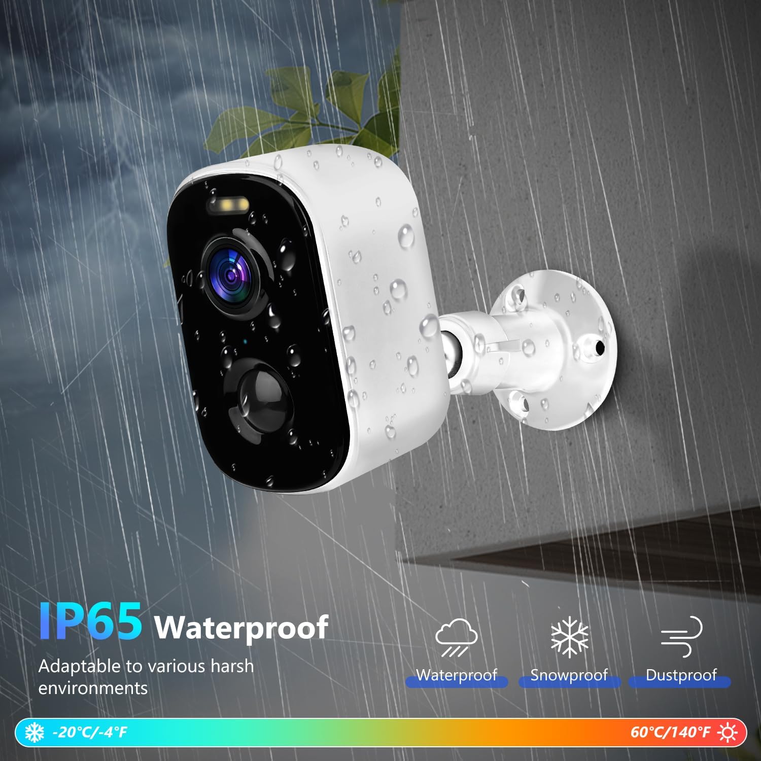 Security Camera Outdoor with Dual Lens, 4K/2MP Outdoor Cameras for Home Security with Auto Tracking, Human Detection, 30m Color Night Vision, Two-Way Audio, IP66