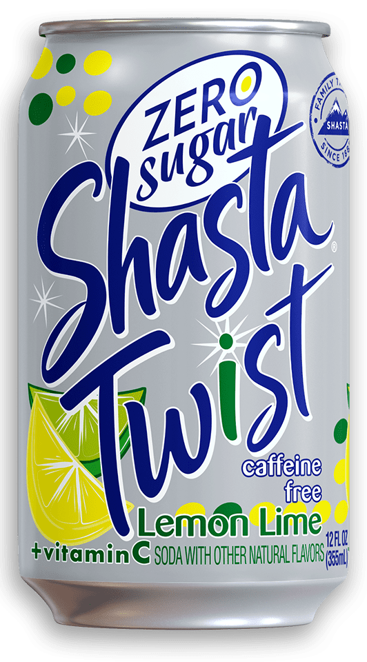 Shasta Twist Zero Sugar Lemon Lime Soda 48 Packs 8 Ounce