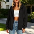 thumbnail image 6 of ZHYou Zip Up Hoodies for Women Casual Multi Panel Seam Drop Shoulder Loose Drawstring Hooded Sweatshirts with Pockets,Black,Size L, 6 of 8