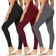 3 Pack Women's High Waisted Leggings for Women Buff Lift Tummy Control Workout Running Yoga Pants