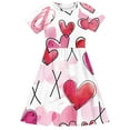 thumbnail image 4 of GERsome Summer Dresses for Girls Beach Party Sundress Short Sleeve Casual Loose T-shirt Dress Size 4-14 Years, 4 of 5