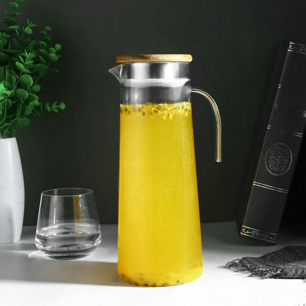 Cold Water Bottle Acrylic Pitcher with Lid and Handle Glass Milk Jug Teapot