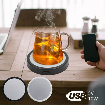 

Portable Heating Coaster USB Electric Coffee Mug Warmer 5V 10W Rechargeable Coffee Cup Heater Waterproof Tea Coffee Milk Warmer Pad for Office and Home Use