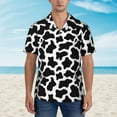 thumbnail image 4 of JUNZAN Cow Print Black White Pattern Hawaiian Shirt for Men,Summer Beach Casual Short Sleeve Button Down Shirts-3X-Large, 4 of 9
