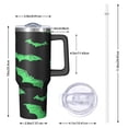 thumbnail image 2 of Black Halloween Bats with Green Tumbler with Handle and Lid,40oz Double Wall Vacuum Insulated Tumbler,Cups Gift for Women and Men, 2 of 7