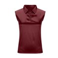 thumbnail image 5 of NuoCaiYun Women's Silk Satin Tank Tops Dressy Lapel V Neck Work Shirts 2026 Summer Sleeveless Tshirt Slim Fit Solid Color Blouses Tee, 5 of 6