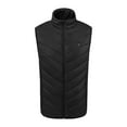 thumbnail image 1 of Men's Heated Vest with Stand-up Collar Carbon Fiber Electric Heated Vest with Four Heating Zones Constant Temperature Heating Clothing 3-level Temperature Control Winter Essential for Cold Resistance, 1 of 9