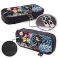 thumbnail image 4 of Demon Tanjiro Kamado Pencil Case Leather Holder Office Buggy Pouch Zipper Pen Stationery Bags, 4 of 6