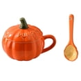 thumbnail image 1 of Pumpkin Coffee Mug, Pumpkin Mug with Lid & Spoon, Cute Ceramic Fall Mugs Orange Cartoon Coffee Cup, 1 of 6